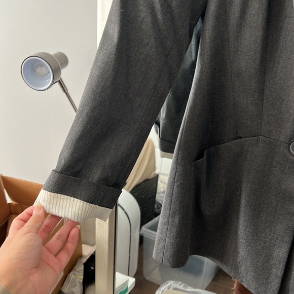 Zara charcoal gray boyfriend blazer size small - Picture 3 of 5